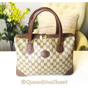 Gucci Beige and Brown Monogram Satchel